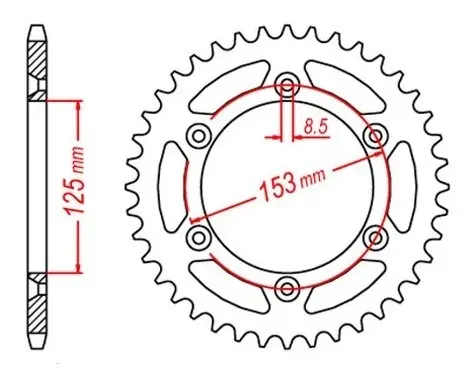 Corona Honda Cr/Crf 520 Pbr Aluminio 7075 - Imagen 2